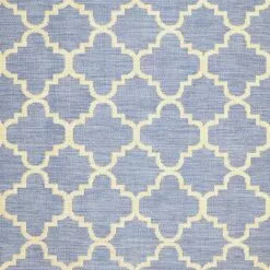 (E229) Blue & Beige Quatrefoil Modern Indoor & Outdoor Area Rug, 2x4 -Cosplay Shop e229 blue beige quatrefoil modern indoor outdoor area rug 2x4 2