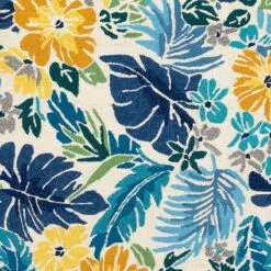 (E264) Santa Monica Blue Floral Indoor & Outdoor Area Rug, 5x7 5 (E264) Santa Monica Blue Floral Indoor & Outdoor Area Rug, 5x7 -Cosplay Shop e264 santa monica blue floral indoor outdoor area rug 5x7 2