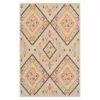 (E287) Yellow & Ivory Diamond Design Indoor & Outdoor Area Rug, 5x7 -Cosplay Shop e287 yellow ivory diamond design indoor outdoor area rug 5x7 1