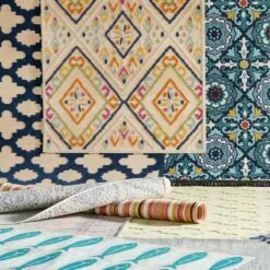 (E287) Yellow & Ivory Diamond Design Indoor & Outdoor Area Rug, 5x7 -Cosplay Shop e287 yellow ivory diamond design indoor outdoor area rug 5x7 2