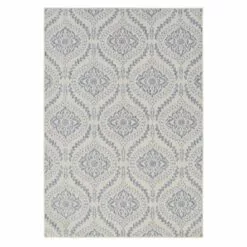(E304) Blue & Ivory Quatrefoil Sisal Indoor & Outdoor Area Rug, 8x10