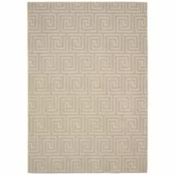 (E316) Milan Silver Greek Key Indoor & Outdoor Area Rug, 5x7