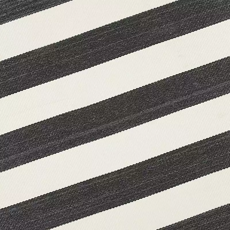 (E323) Asbury Black & White Striped Indoor & Outdoor Area Rug, 5x7 6 (E323) Asbury Black & White Striped Indoor & Outdoor Area Rug, 5x7 - Image 4