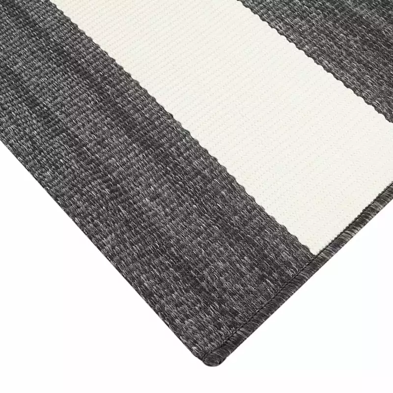 (E323) Asbury Black & White Striped Indoor & Outdoor Area Rug, 8x10 4 (E323) Asbury Black & White Striped Indoor & Outdoor Area Rug, 8x10 - Image 2