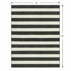(E323) Asbury Black & White Striped Indoor & Outdoor Area Rug, 8x10 12 (E323) Asbury Black & White Striped Indoor & Outdoor Area Rug, 8x10 -Cosplay Shop e323 asbury black white striped indoor outdoor area rug 8x10 5