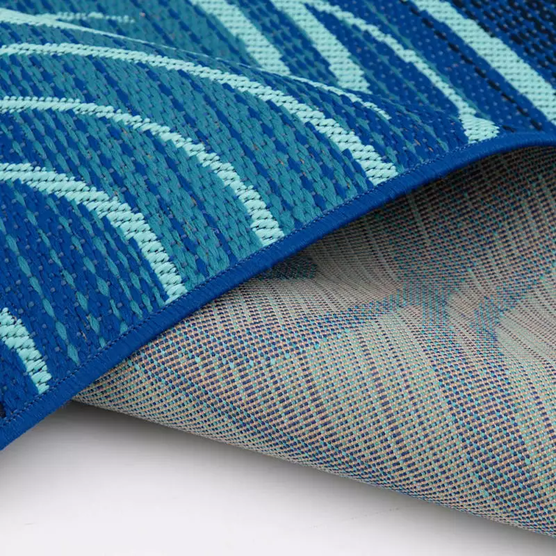 (E442) Scope Blue Wave Outdoor Area Rug, 8x10 8 (E442) Scope Blue Wave Outdoor Area Rug, 8x10 - Image 6