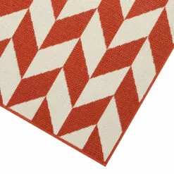 (E469) Ember Orange Herringbone Area Rug, 5x8 -Cosplay Shop e469 ember orange herringbone area rug 5x8 2