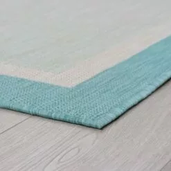 (E486) Sierra Aqua Border Outdoor Area Rug, 5x7 -Cosplay Shop e486 sierra aqua border outdoor area rug 5x7 4