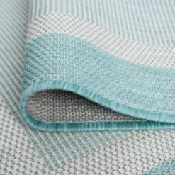 (E486) Sierra Aqua Border Outdoor Area Rug, 5x7 -Cosplay Shop e486 sierra aqua border outdoor area rug 5x7 6