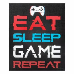 Eat, Sleep, Game Repeat Canvas Wall Art, 10x12