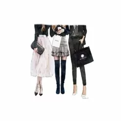 Fashionista Shopping Bags Canvas Wall Art, 12x16