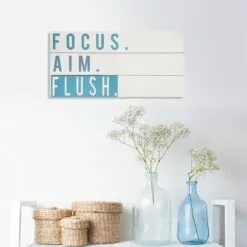 Focus Aim Flush Planked Wood With Metal Wall Art, 20x10 -Cosplay Shop focus aim flush planked wood with metal wall art 20x10 2