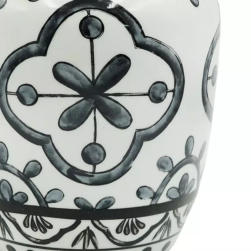Found & Fable Black & White Porcelain Vase, 11" 4 Found & Fable Black & White Porcelain Vase, 11" - Image 2