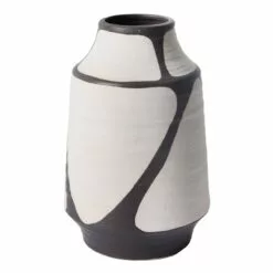 Found & Fable Brown & White Ceramic Vase, 9"
