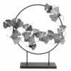 Found & Fable Silver Metal Gingko Leaf Figurine, 24"