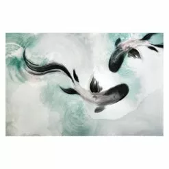 Found & Fable Swimming Carp Canvas Wall Art, 24x36