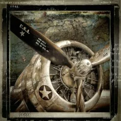 Framed Airplane Wall Art, 35"