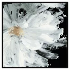 Framed Black Peony Embellished Canvas Wall Art, 28"