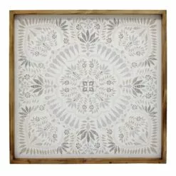Framed Floral Medallion Canvas Wall Art, 24"
