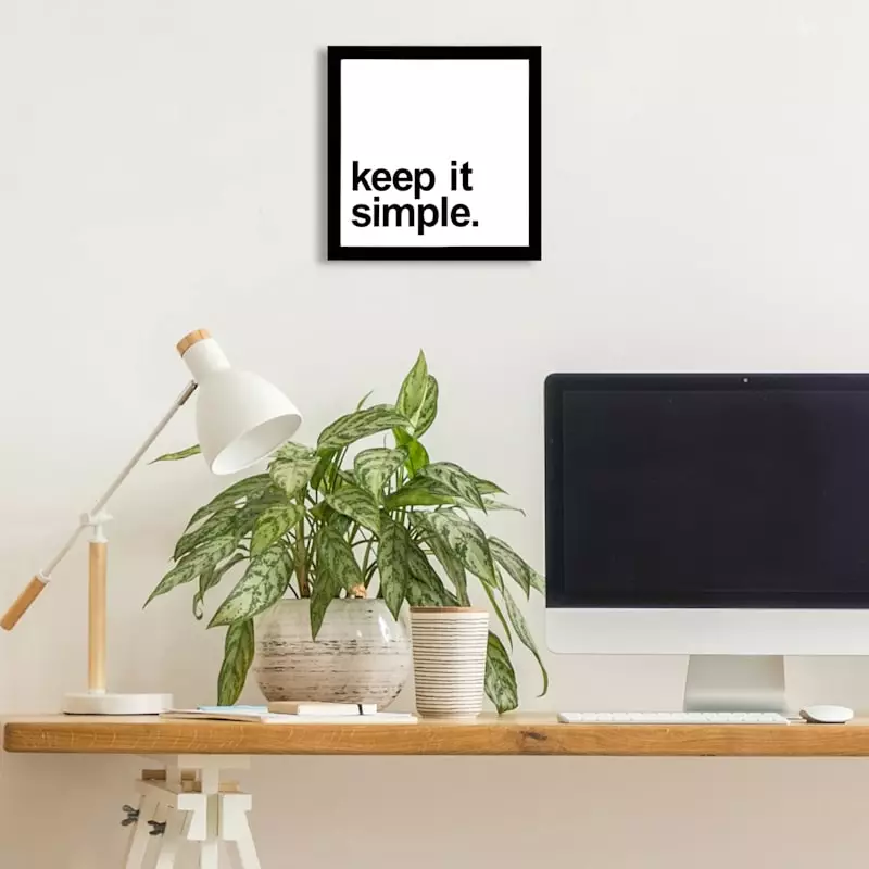 Framed Keep It Simple Wall Art, 13" 4 Framed Keep It Simple Wall Art, 13" - Image 2