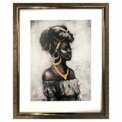 Framed Maasai Woman Figurative Wall Art, 17x21