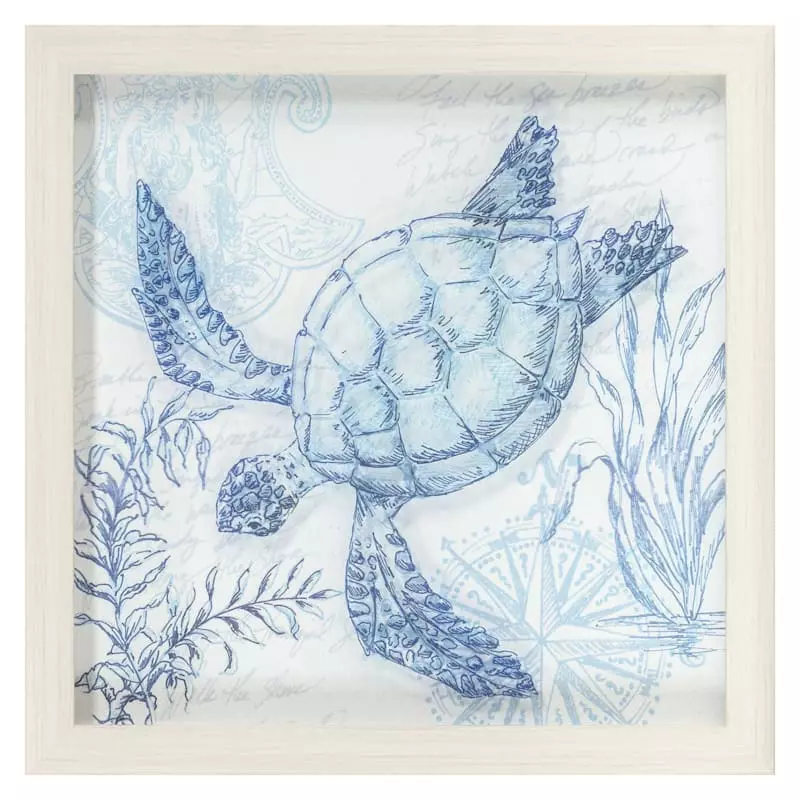 Framed Sea Turtle Wall Art, 12" 3 Framed Sea Turtle Wall Art, 12"