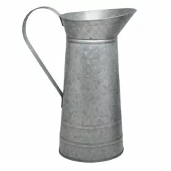 Galvanized Metal Vase, 12.5"