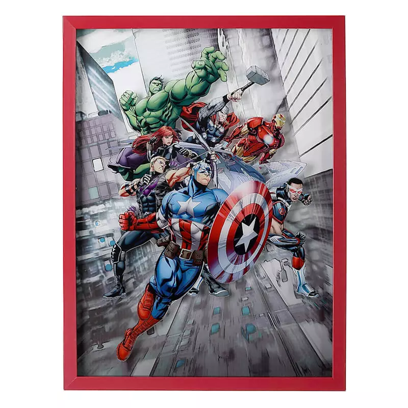 Glass Framed Avengers Print Wall Art, 15x20 3 Glass Framed Avengers Print Wall Art, 15x20