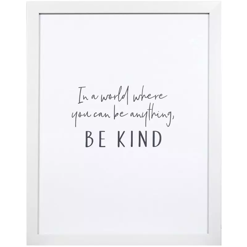 Glass Framed Be Kind Sentiment Print Wall Art, 18x14 3 Glass Framed Be Kind Sentiment Print Wall Art, 18x14