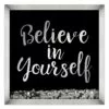 Glass Framed Believe In Yourself Sequin Shaker Box Wall Art, 12" -Cosplay Shop glass framed believe in yourself sequin shaker box wall art 12