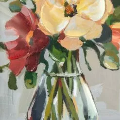 Glass Framed Floral Strokes Print Wall Art, 11x14 -Cosplay Shop glass framed floral strokes print wall art 11x14 4