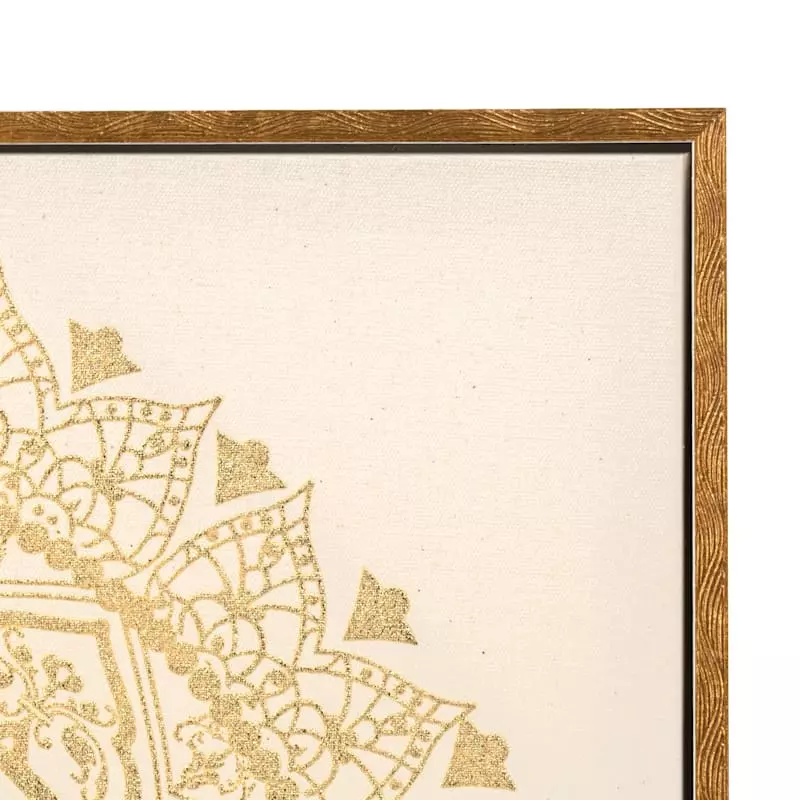 Glass Framed Gold Mandala Wall Art, 18" 6 Glass Framed Gold Mandala Wall Art, 18" - Image 4