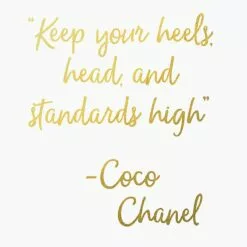 Glass Framed Keep Your Heels & Standards High Chanel Wall Art, 19" -Cosplay Shop glass framed keep your heels standards high chanel wall art 19 1