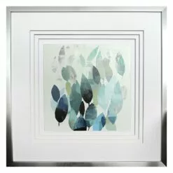Glass Framed Leaf Mural Abstract Wall Art, 21"