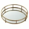 Gold Mirrored Round Metal Tray, 14" -Cosplay Shop gold mirrored round metal tray 14