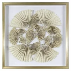 Grace Mitchell Gold Paper Fan Shadowbox, 24"