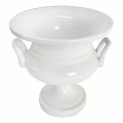 Grace Mitchell White Urn With Handles, 9"