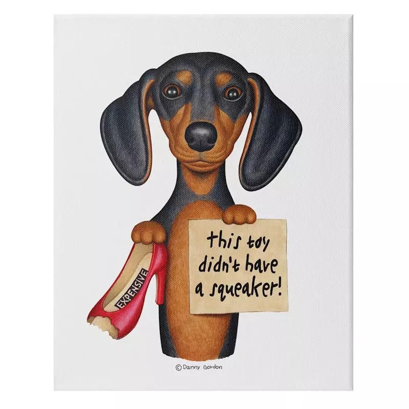 Guilty Dog With Shoe Canvas Wall Art, 12x16 3 Guilty Dog With Shoe Canvas Wall Art, 12x16