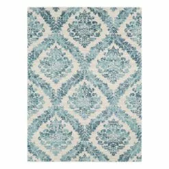 Harput Blue Floral Area Rug, 5x7