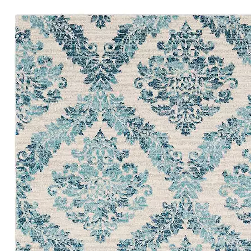 Harput Blue Floral Area Rug, 5x7 4 Harput Blue Floral Area Rug, 5x7 - Image 2