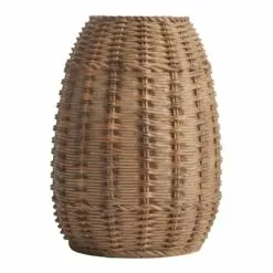 Honeybloom Brown Wicker-Look Vase, 8"