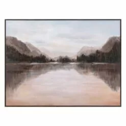 Honeybloom Framed Lake Landscape Canvas Wall Art, 48x36