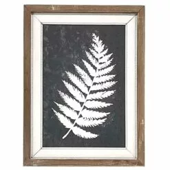 Honeybloom Glass Framed Black & White Fern Silhouette Wall Decor, 12x16 -Cosplay Shop honeybloom glass framed black white fern silhouette wall decor 12x16 2