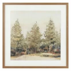 Honeybloom Glass Framed Forest Print Wall Art, 21"
