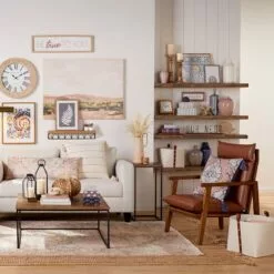 Honeybloom Ivory & Blue Striped Decorative Box, 6x5