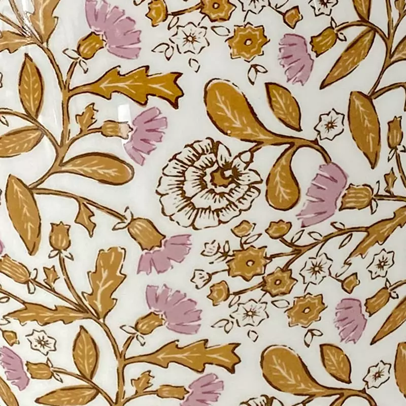 Honeybloom Pink & White Floral Design Vase, 10" 4 Honeybloom Pink & White Floral Design Vase, 10" - Image 2