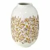 Honeybloom Pink & White Floral Design Vase, 10" -Cosplay Shop honeybloom pink white floral design vase 10
