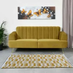 Honeybloom Yellow Broken Stripe Accent Rug, 2x4 -Cosplay Shop honeybloom yellow broken stripe accent rug 2x4 5