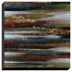 Horizontal Stripes Grooved Enhanced Canvas Wall Art, 40"