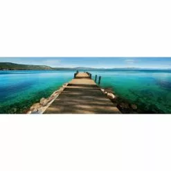 Hues Of Blue Canvas Wall Art, 36x12